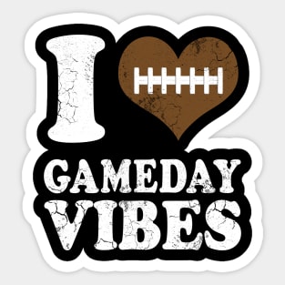 I Love Gameday Vibes Football Sports Sticker